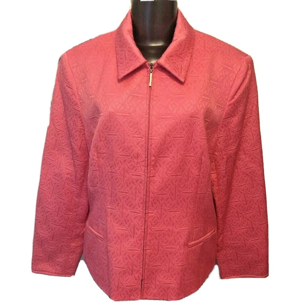 Size 16 Norton McNaughton Pink Lined Jacket Zipper Front Womens